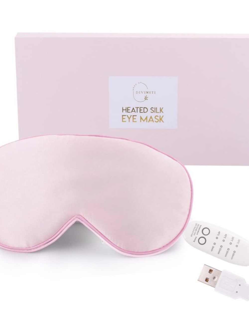 Divinti Heated Silk Eye Mask in Light Pink